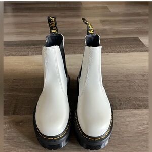 White Chelsea platform doc martens